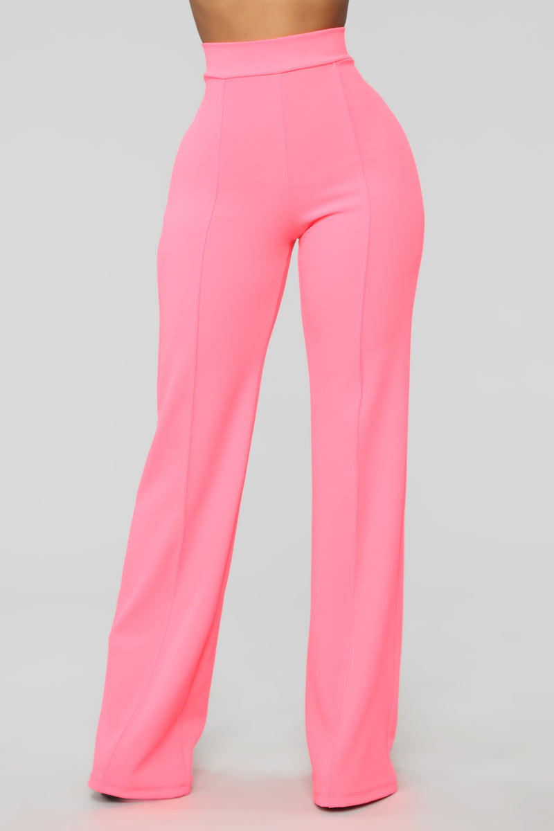 Victoria High Waisted Dress Pants Neon Pink Fashion Nova Pants Fashion Nova 1084