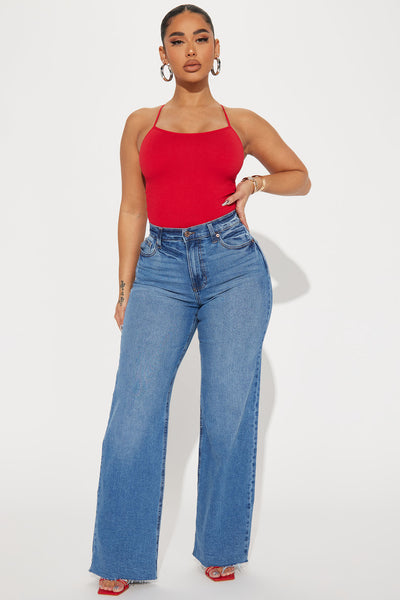 Nova 90's Vintage Stretch Wide Leg Jeans - Light Wash