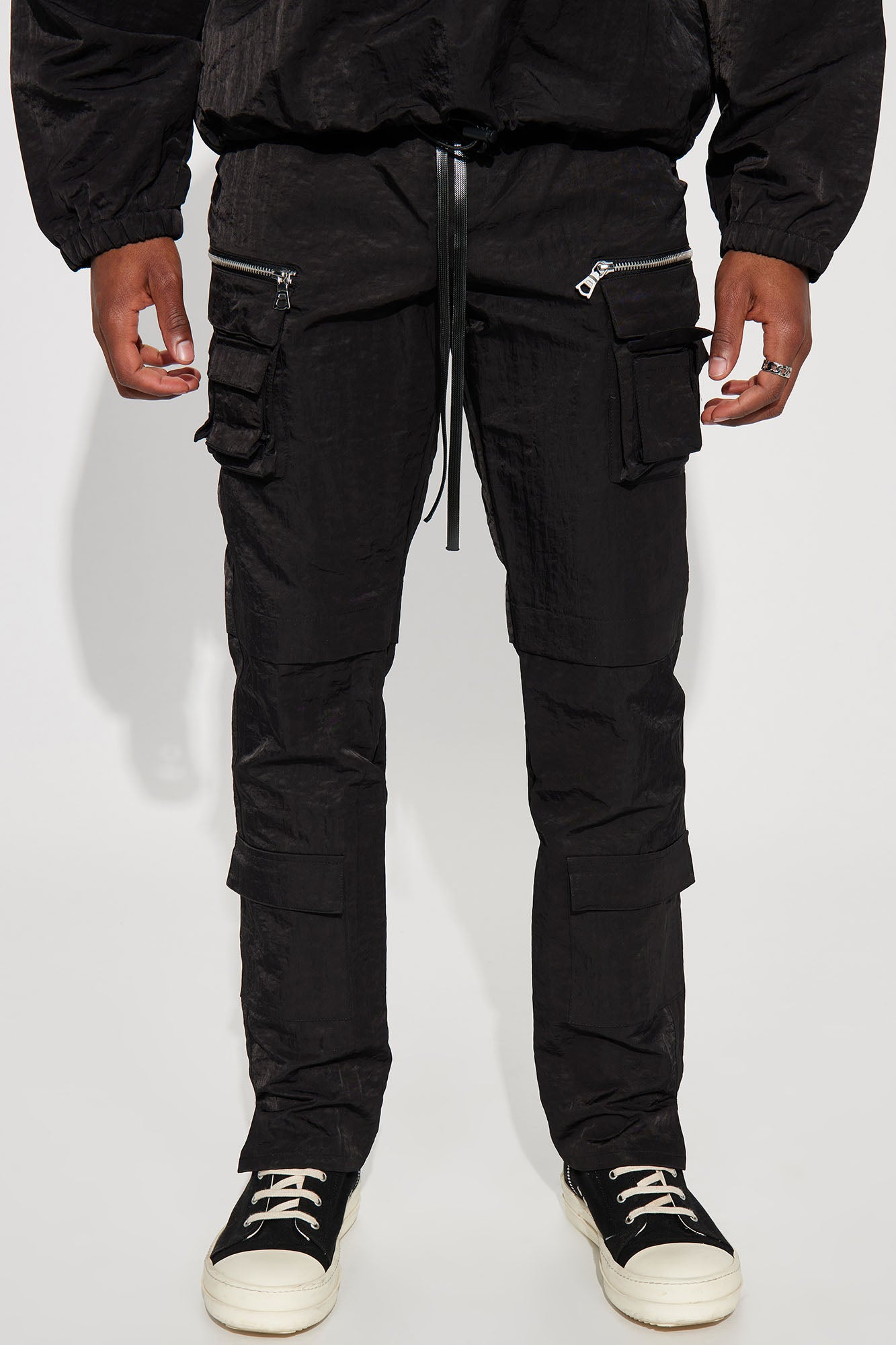 As It Was Nylon Cargo Pants - Black | Fashion Nova, Mens Pants