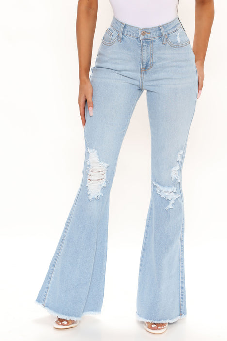 Tall Girl Bye High Rise Flare Jeans - Light Blue Wash