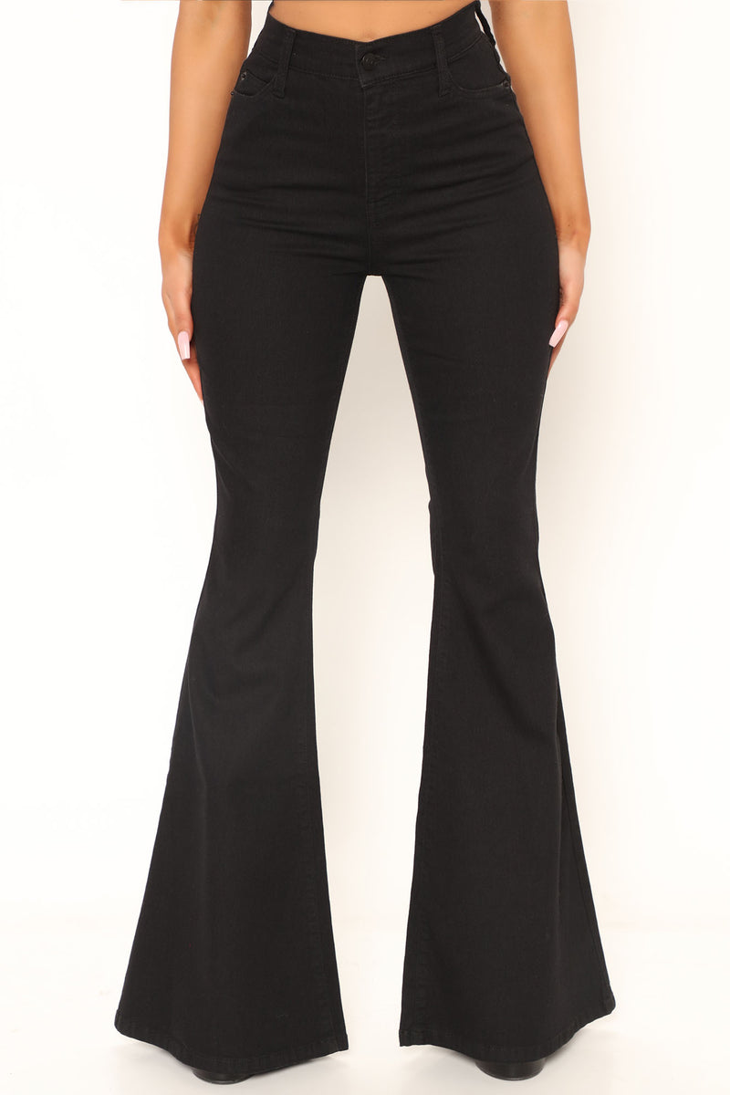 Always A Mystery Stretch Bell Bottom Jeans - Black | Fashion Nova ...
