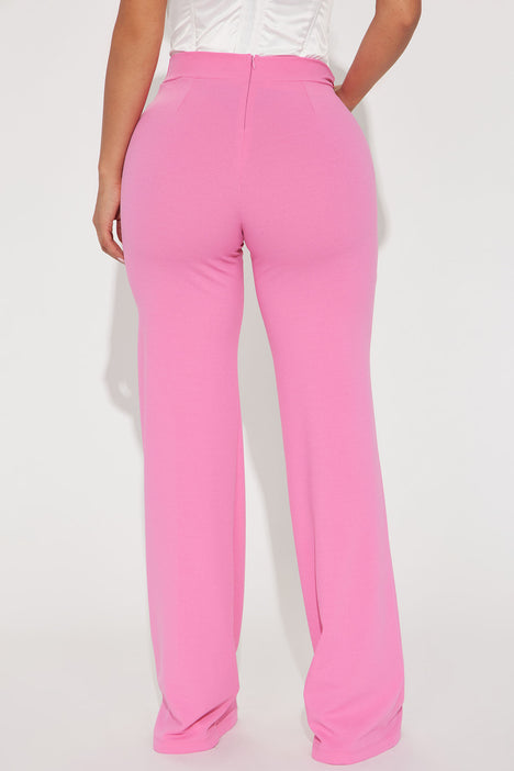 Victoria High Waisted Dress Pants - Pink, Fashion Nova, Pants