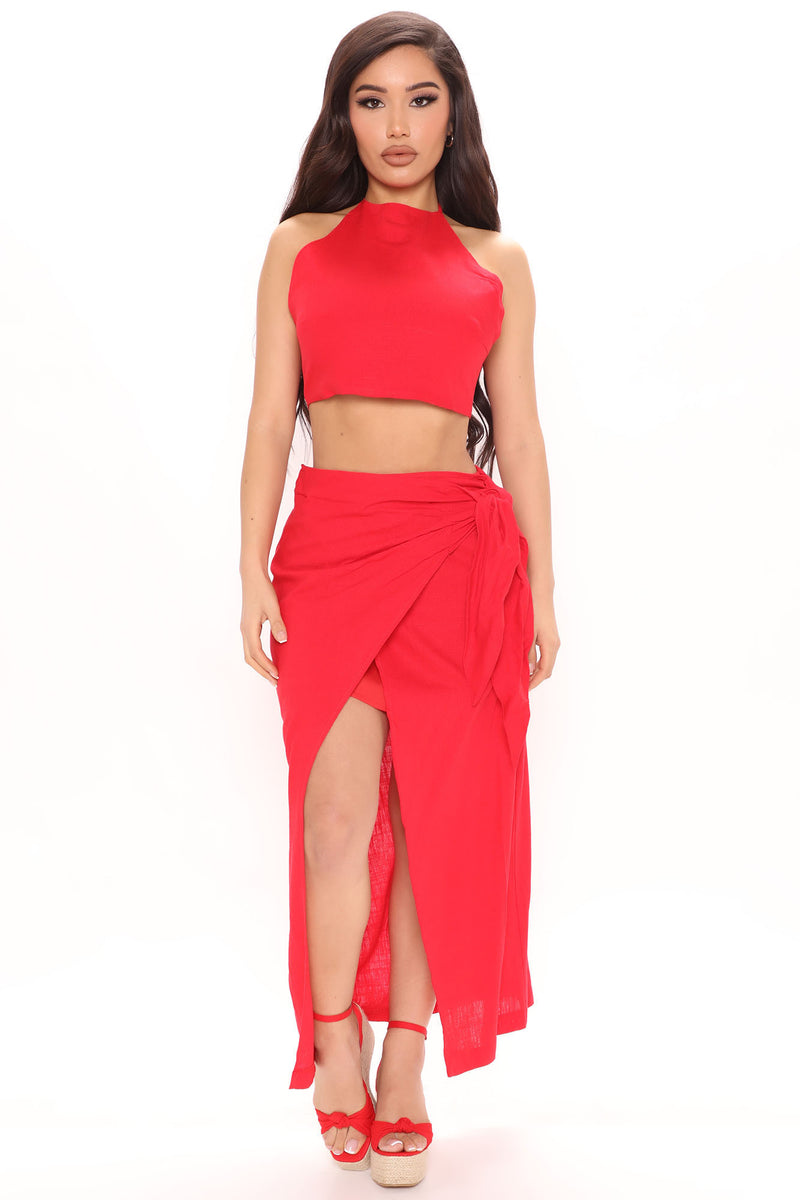 Melinna Midi Skirt Set - Red | Fashion Nova, Matching Sets | Fashion Nova