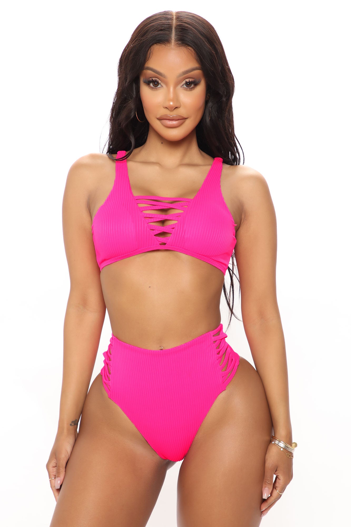 Beach Babe Alert! Turn up The Heat with This Hot and Happening One-Piece!  HIMIWAY Women's Split Fashion Irresistible Solid Color Bikini Beach  Swimsuit Hot Pink M 