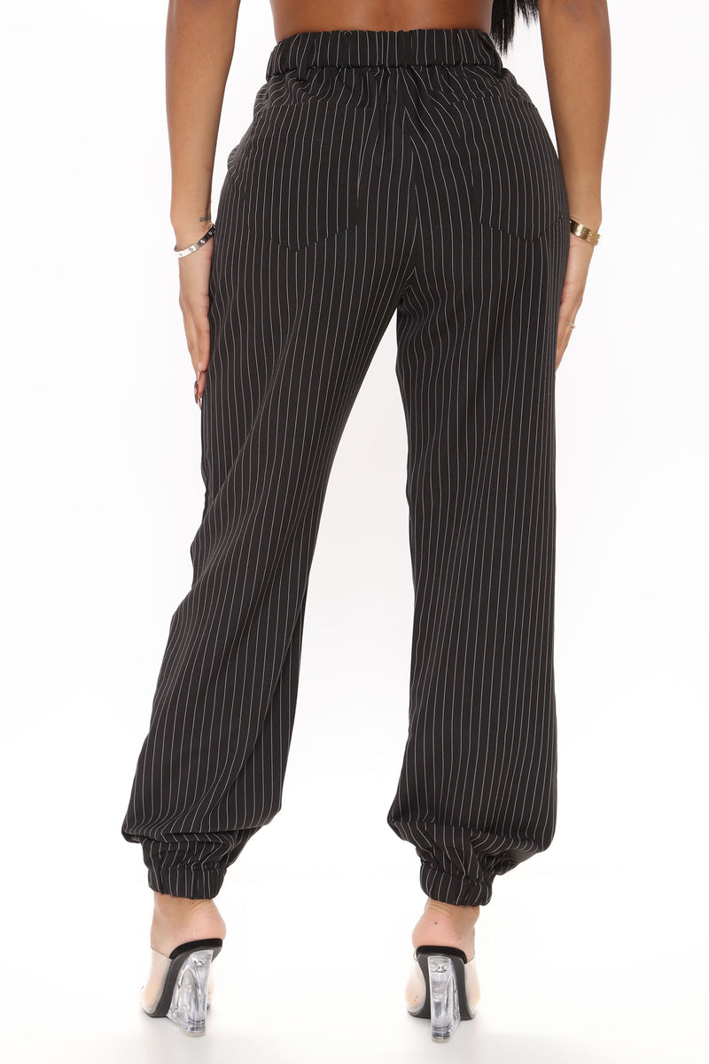 Straight Talkin' Pinstripe Trouser - Black/combo | Fashion Nova, Pants ...