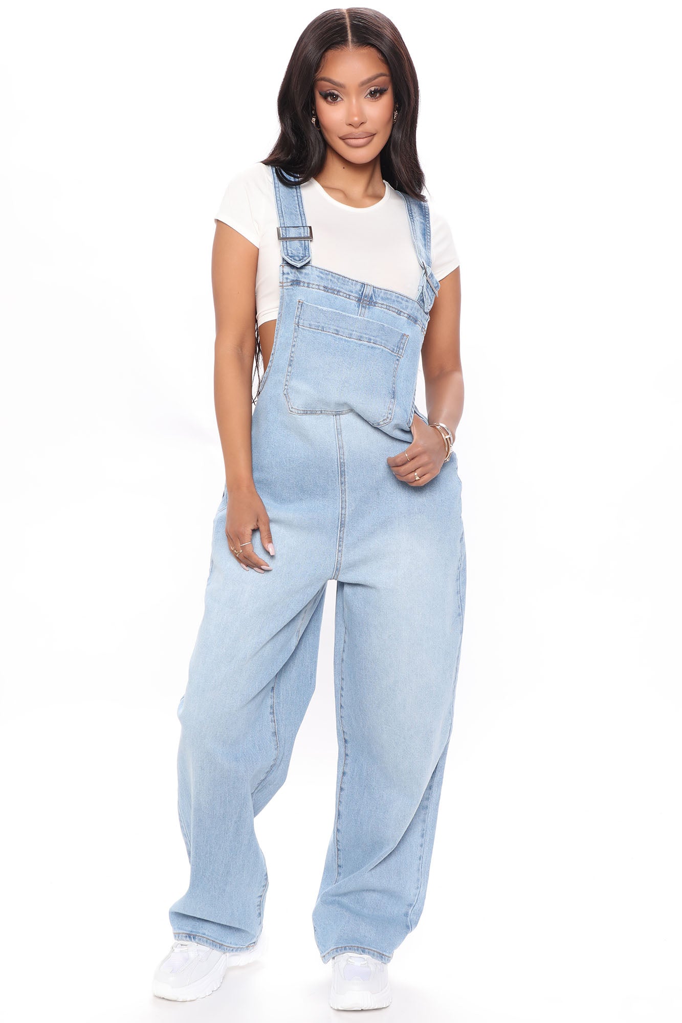 Women Blue Monster Knee Patch Dungarees