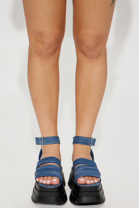 Spring Love Flat Sandals - Denim, Fashion Nova, Shoes