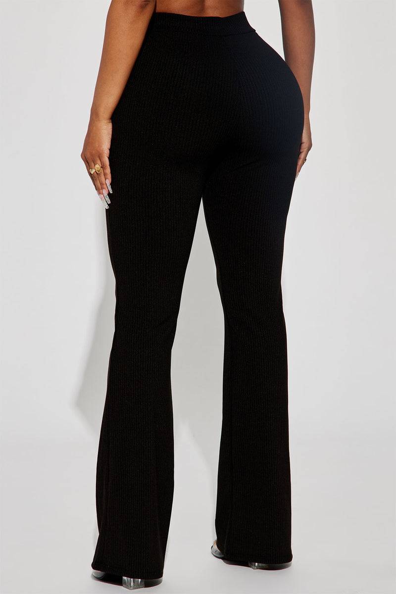 Marina Ribbed Flare Pant - Black | Fashion Nova, Pants | Fashion Nova