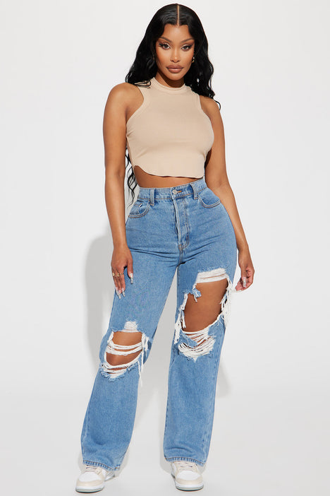 LIGHT BLUE JEANS - NON RIPPED