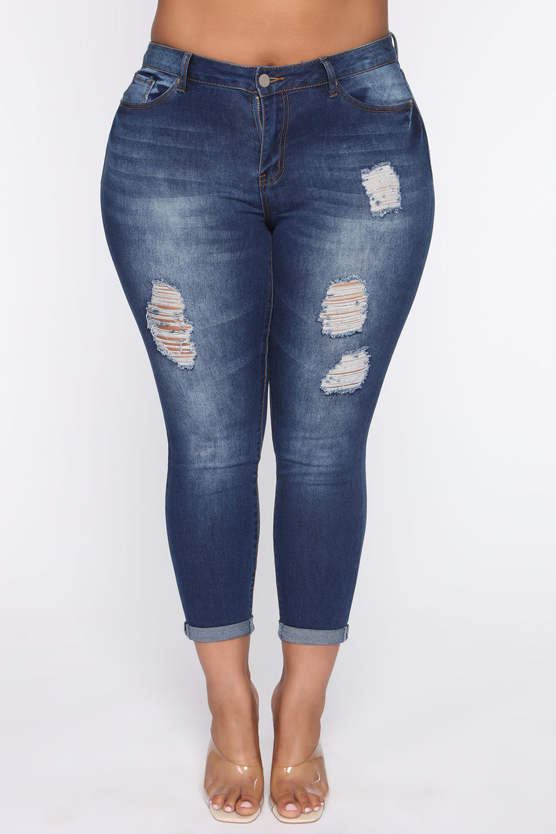 Hello Missy Distressed Skinny Jean - Dark Wash | Fashion Nova, Jeans ...