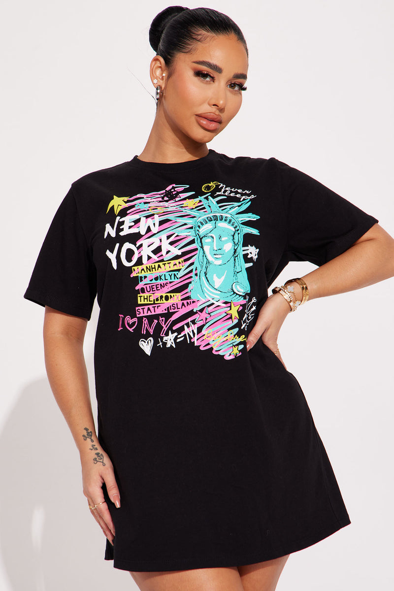 NY T-Shirt Dress - Black | Fashion Nova, Dresses | Fashion Nova
