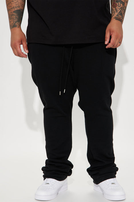 Tyson Skinny Stacked Flare Sweatpant - Black, Fashion Nova, Mens Fleece  Bottoms