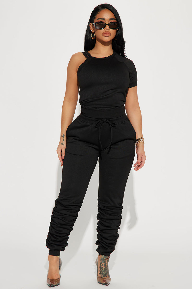 One Sided Story Pant Set - Black | Fashion Nova, Matching Sets ...