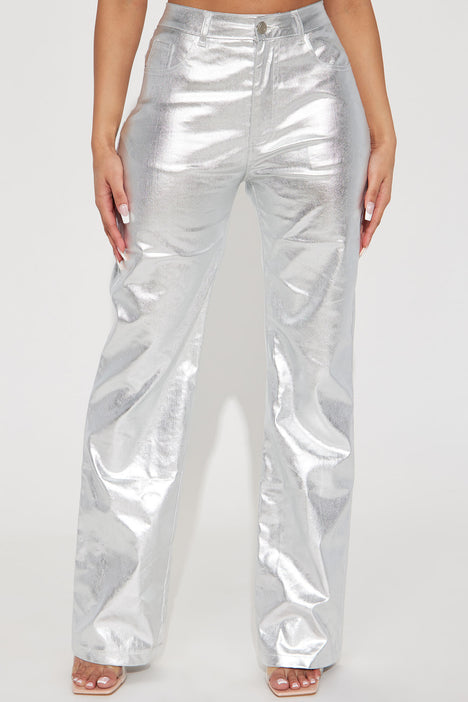 Give Me Space Metallic Pant - Silver, Fashion Nova, Pants