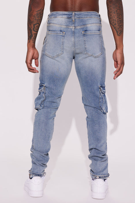 Out Of Control Stacked Skinny Jeans - Light Blue Wash | Fashion
