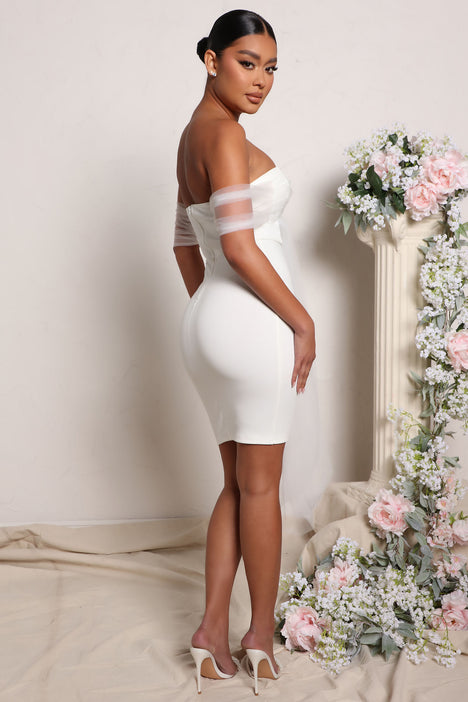 Shop the Lillianne Off-Shoulder Midi Dress White