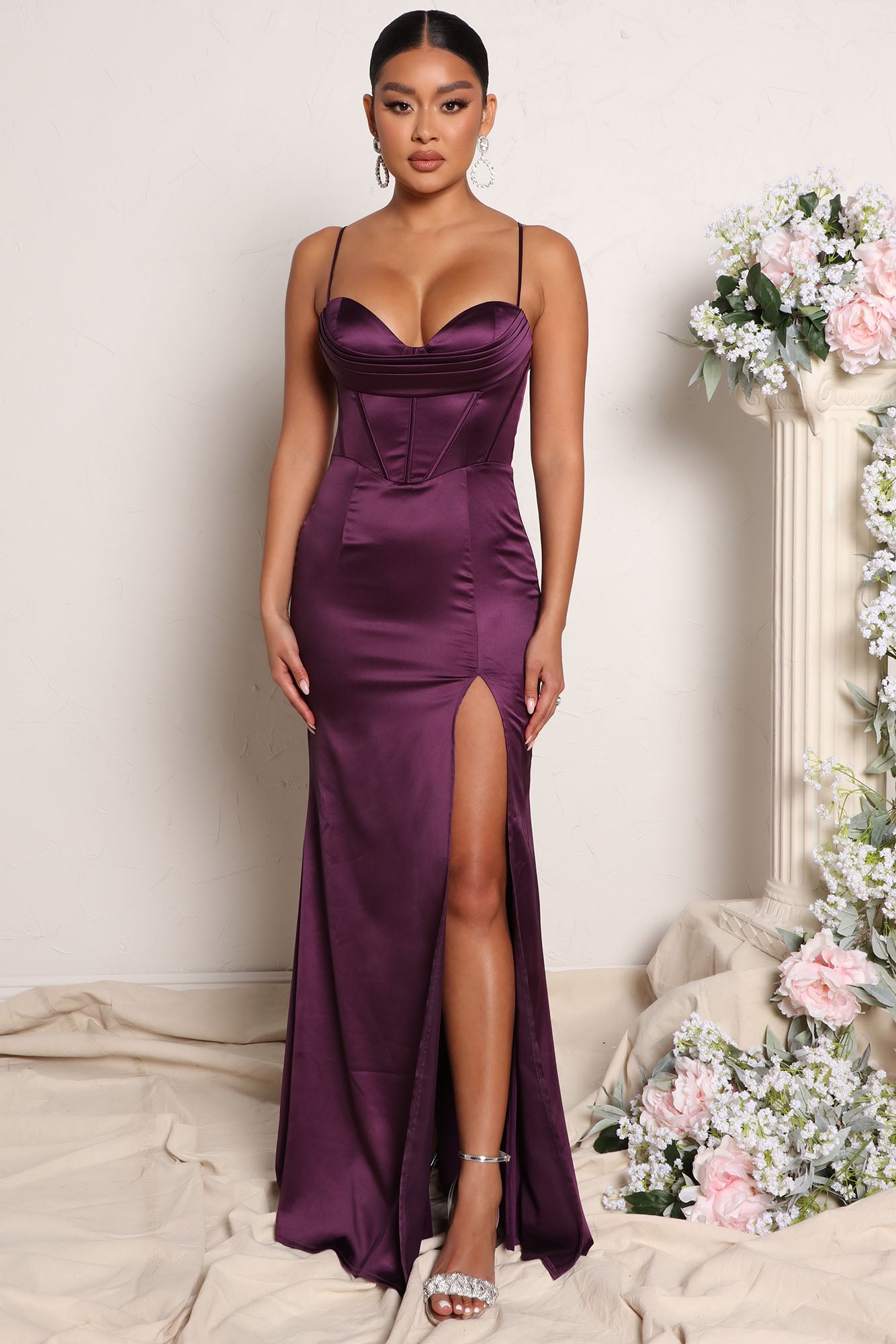 Be Your Girl Satin Maxi Dress - Lavender, Fashion Nova, Dresses