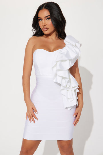 Misty Bandage Midi Dress - White, Fashion Nova, Dresses