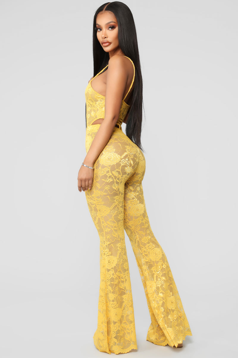 Love Love Lace Pant Set - Mustard | Fashion Nova, Matching Sets ...