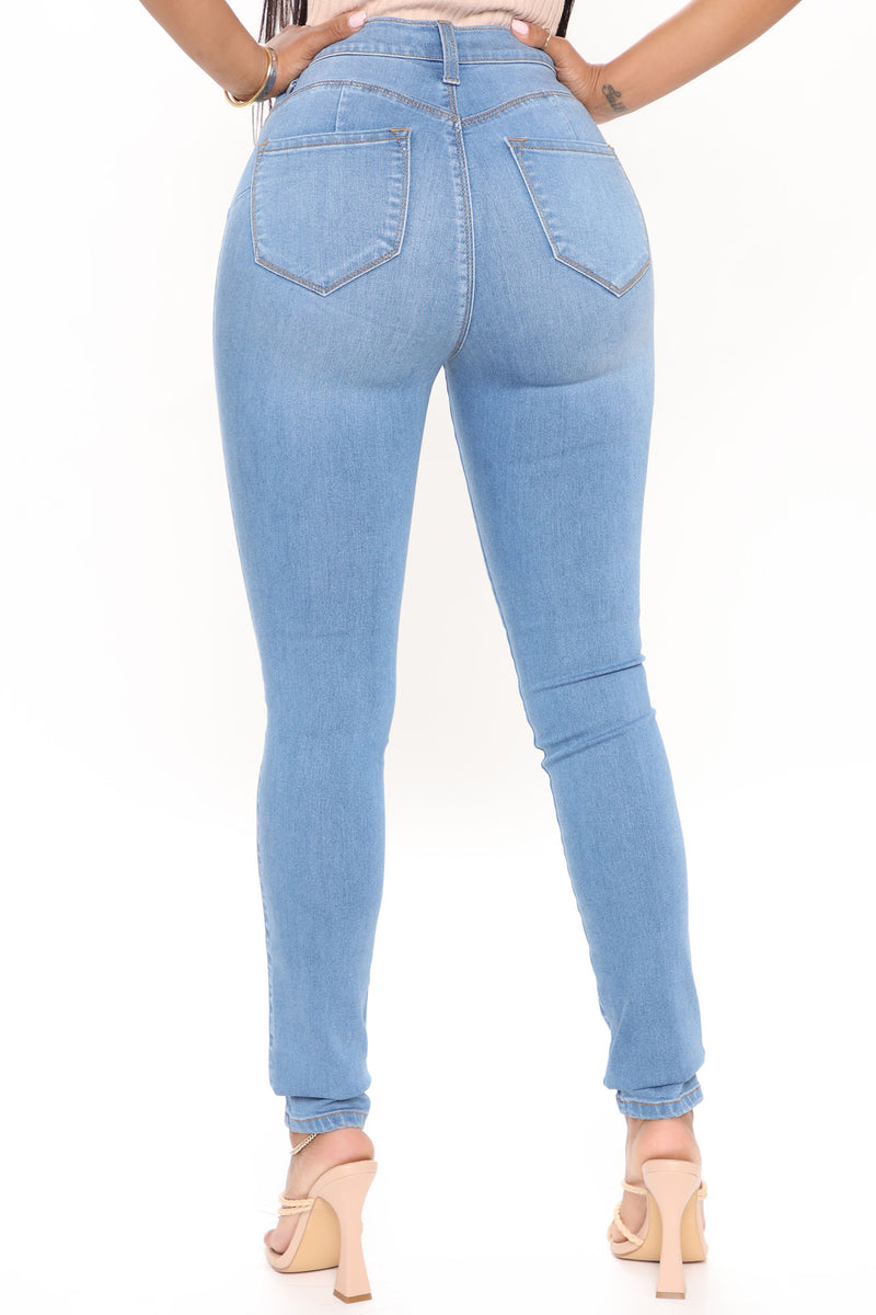 Classic Beauty Booty Lifter Skinny Jeans - Light Blue Wash | Fashion ...