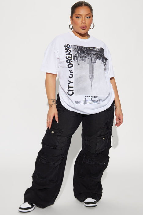 Women's City of Dreams NY Graphic Tshirt in White Size XL by Fashion Nova