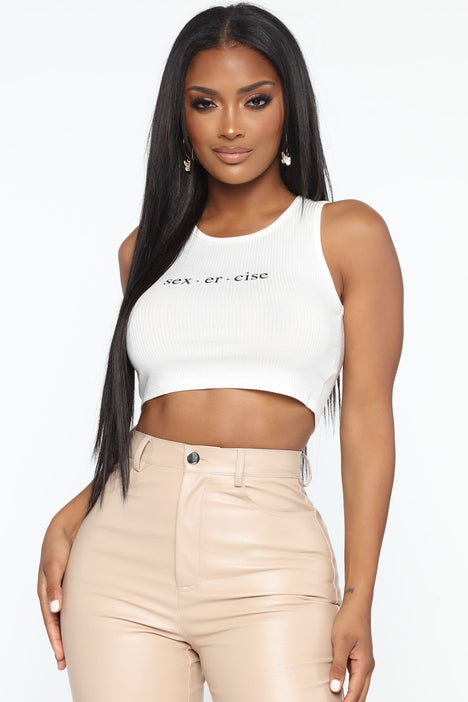 Cross Your Path Strappy Crop Top - Off White