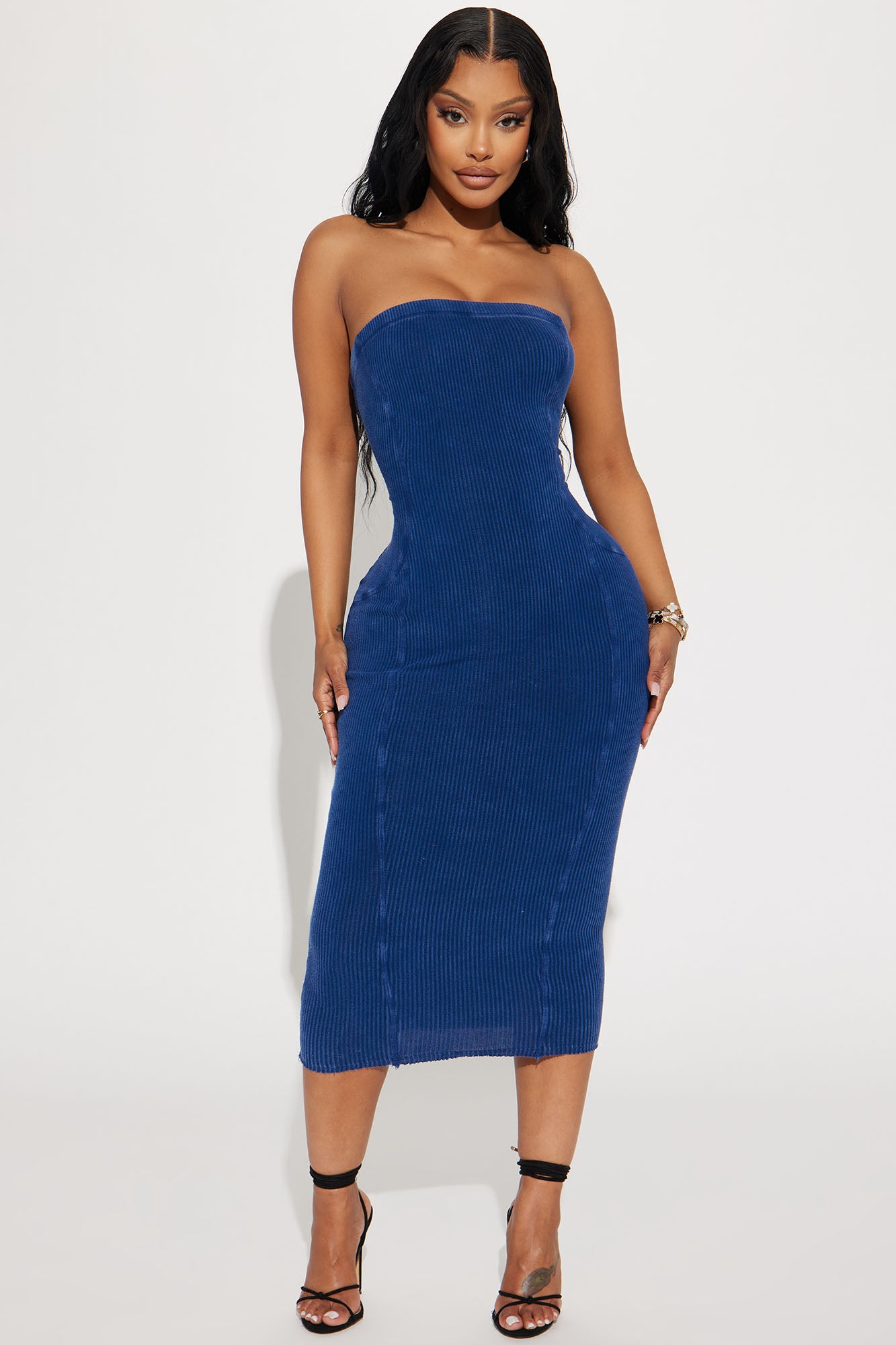 Ashlyn Mineral Wash Midi Dress - Blue | Fashion Nova, Dresses