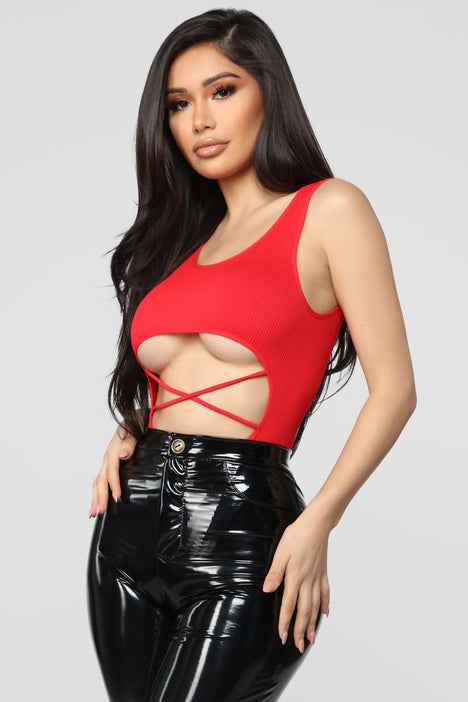 Cindy Seamless Bodysuit - Red, Fashion Nova, Bodysuits