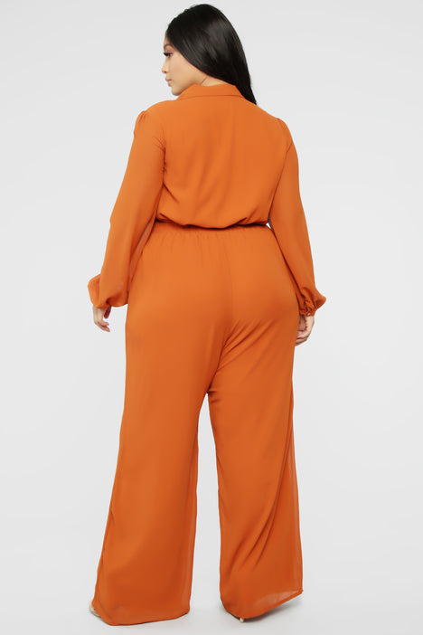 Like Me Better Jumpsuit - Cognac