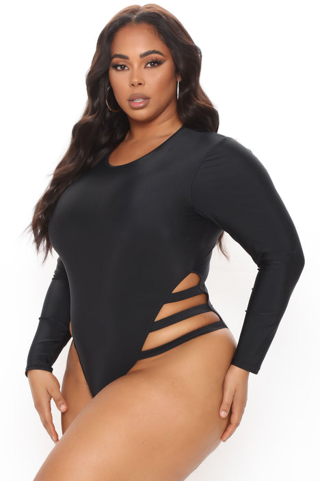 SWIM-F {Island Hopping} Black Belted One Piece Swimsuit EXTENDED PLUS –  Curvy Boutique Plus Size Clothing
