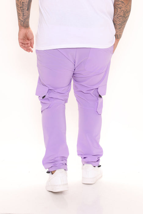 Lilac Zip Pocket Detail Wide Leg Cargo Trousers  PrettyLittleThing