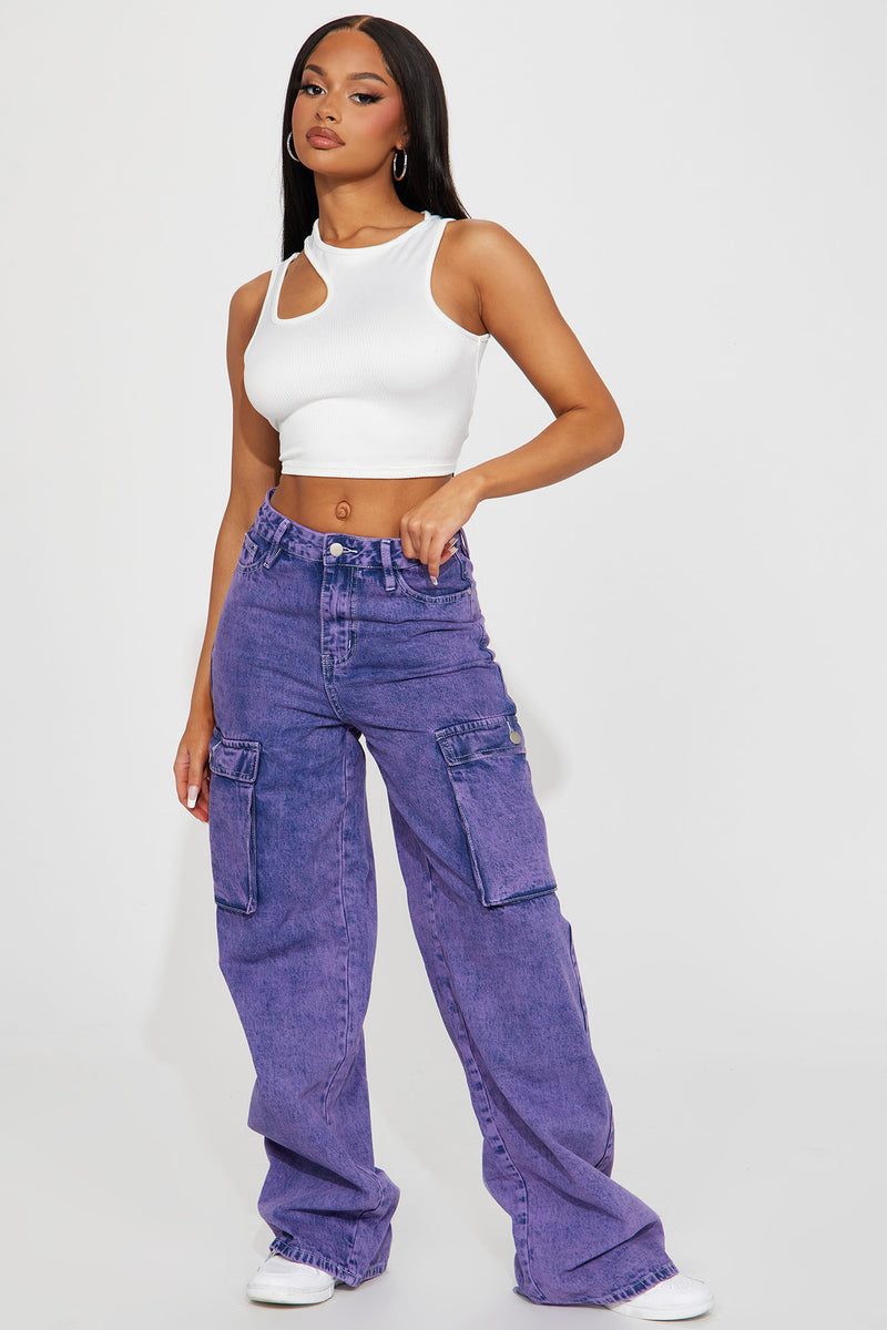 Callie Cargo Baggy Jean - Purple | Fashion Nova, Jeans | Fashion Nova