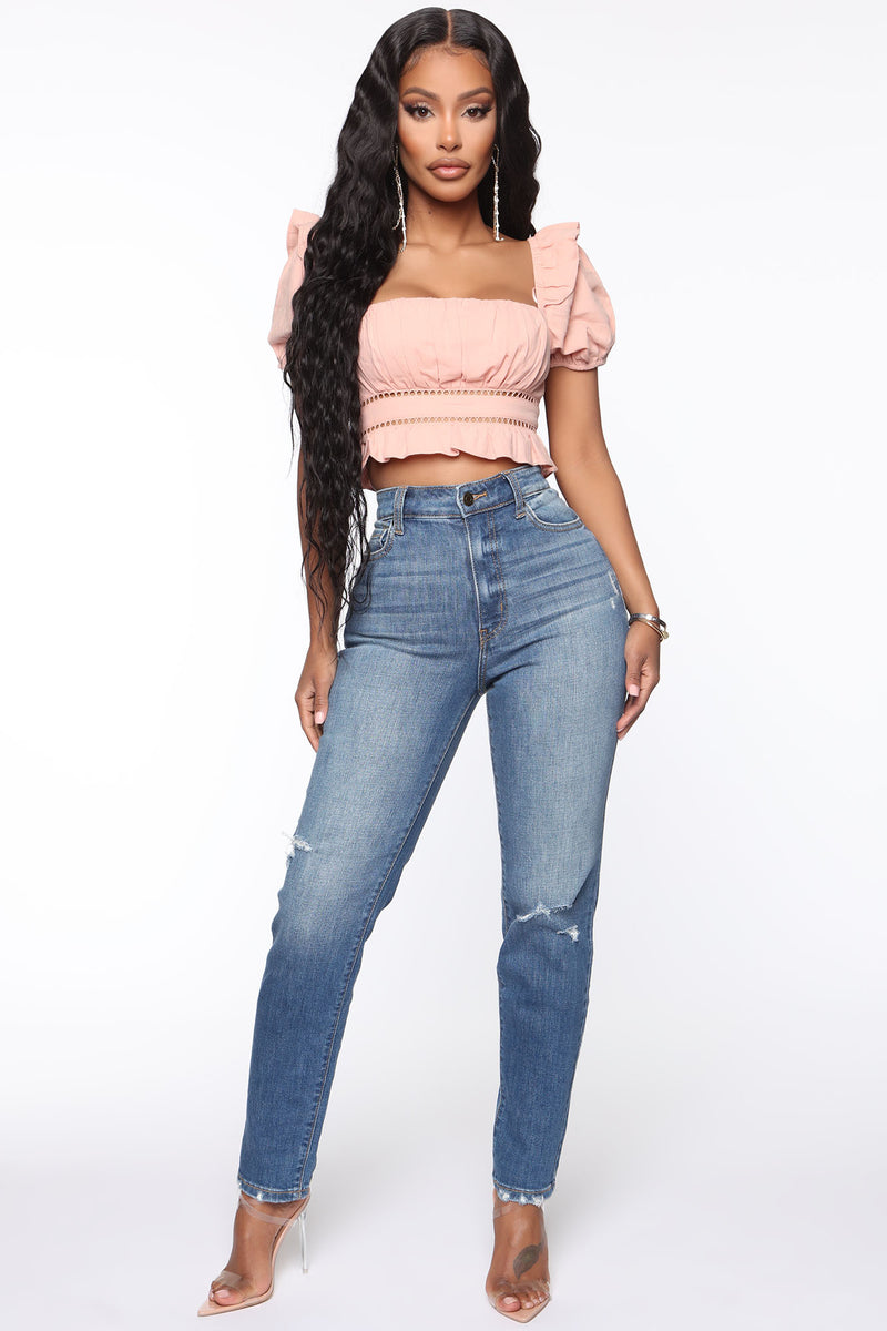 Pick Up Your Mess Distressed Mom Jeans - Medium Blue Wash | Fashion ...