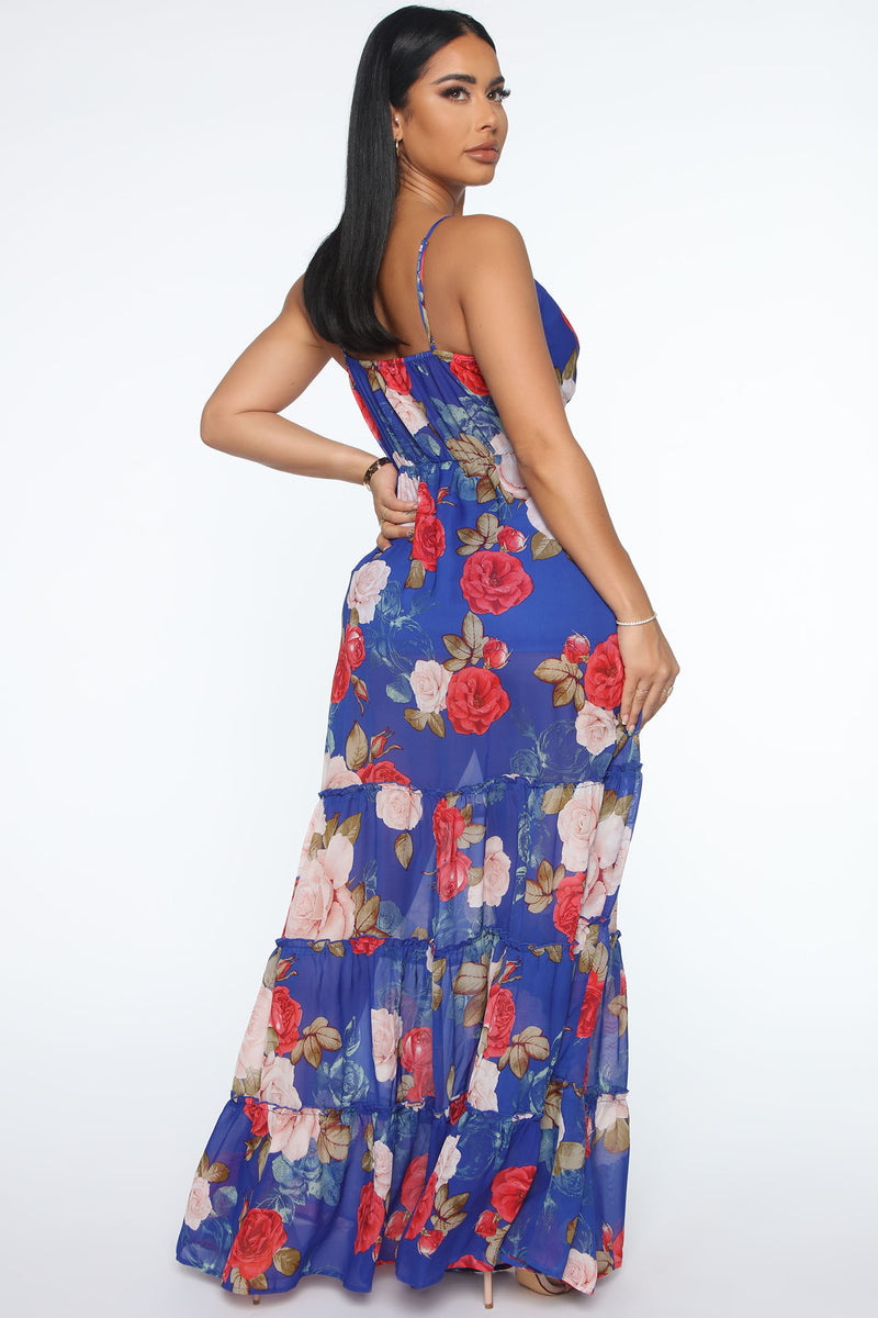 Floral Scent Maxi Dress - Royal/combo | Fashion Nova, Dresses | Fashion ...