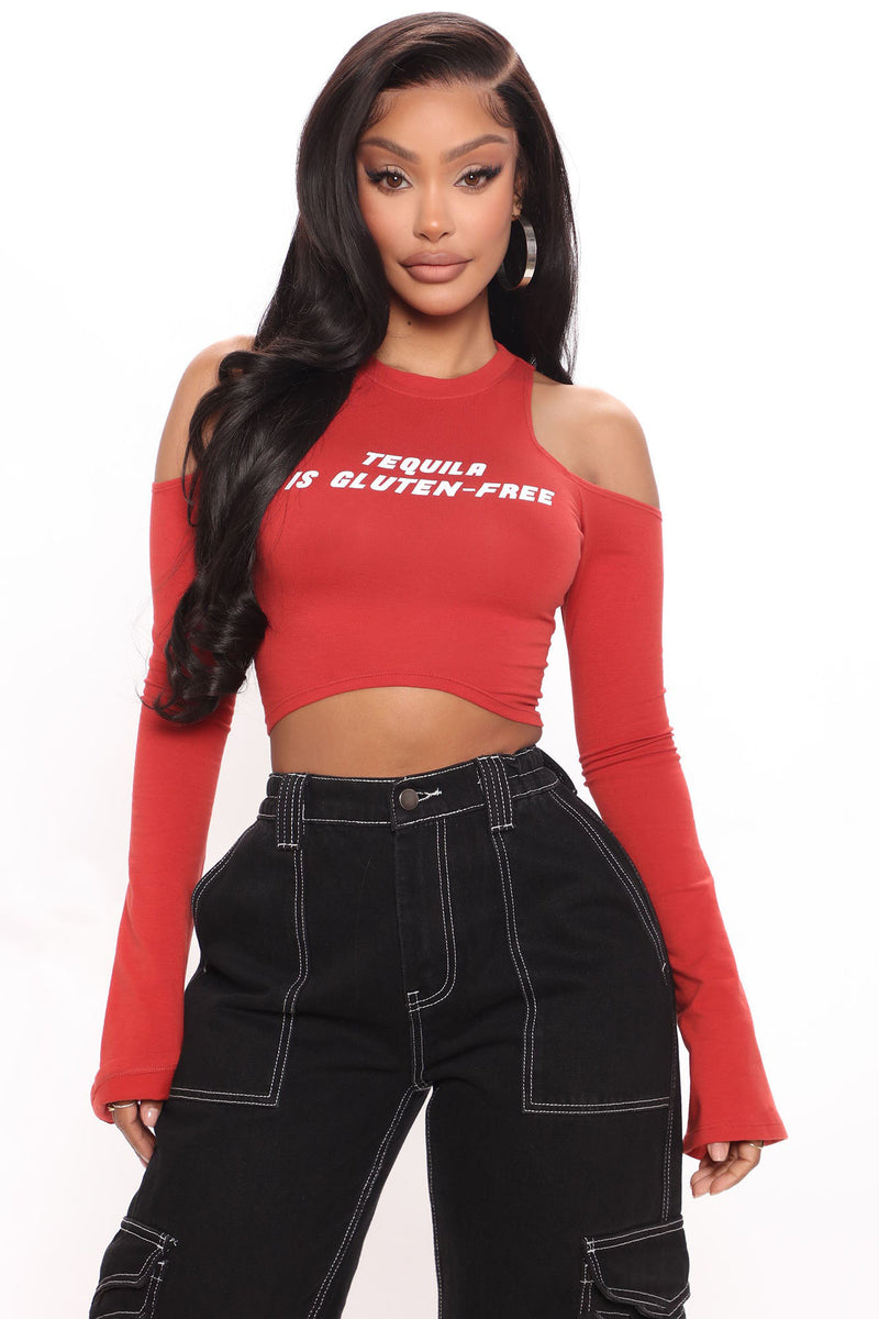 Tequila Is Gluten Free Top - Brick Red | Fashion Nova, Screens Tops and ...