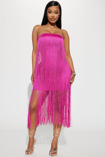 Marissa Feather Mini Dress - Hot Pink, Fashion Nova, Luxe