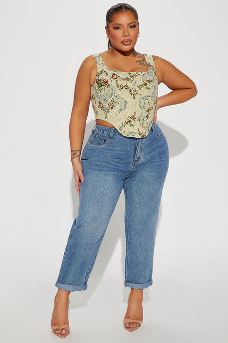 Plus Solid Rolled Hem Mom Jeans  Plus size mom jeans, Plus size outfits, Mom  jeans