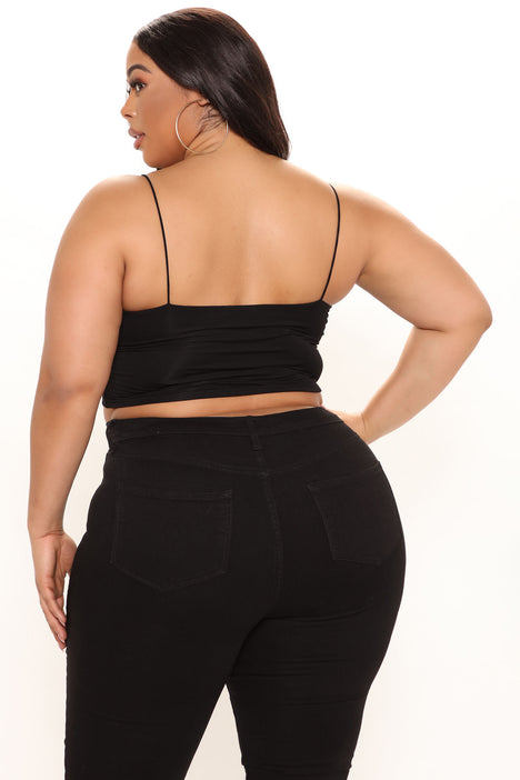 Kiki Super Cropped Top - Black