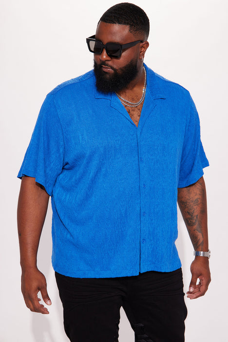 Frame - Cuban-collar Denim Short-sleeved Shirt - Mens - Blue