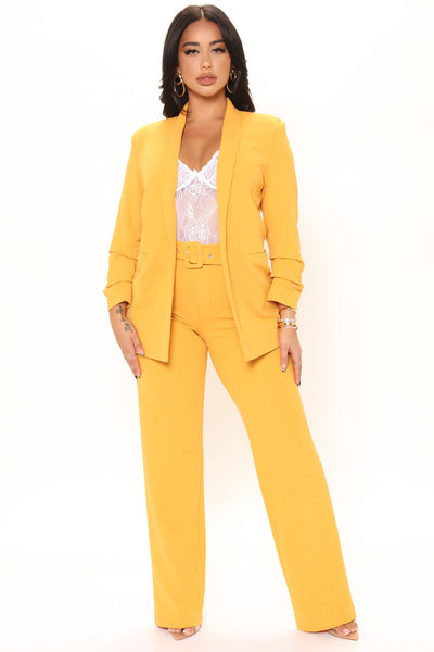 Sasha Wide Leg Pant - Mustard