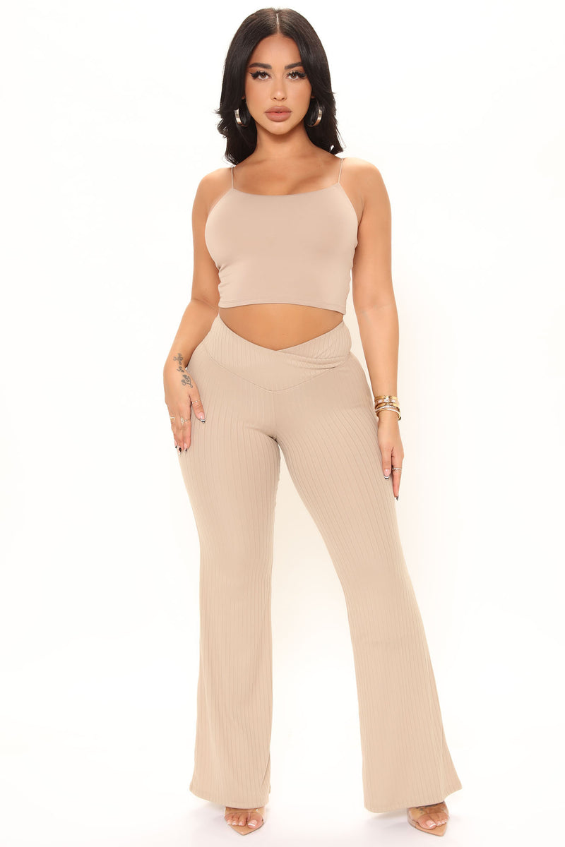 Love To Be Me V-Waist Flare Pant - Grey