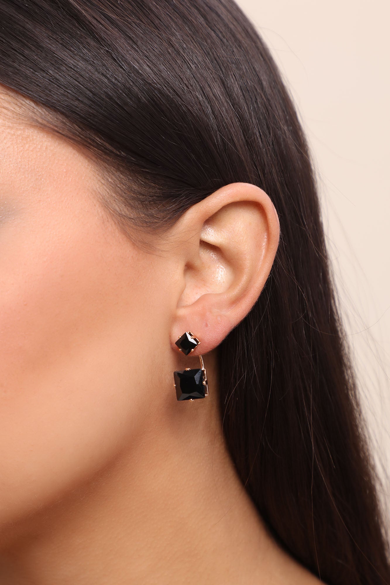 Simplicity Rhinestone Stud Earrings - Green