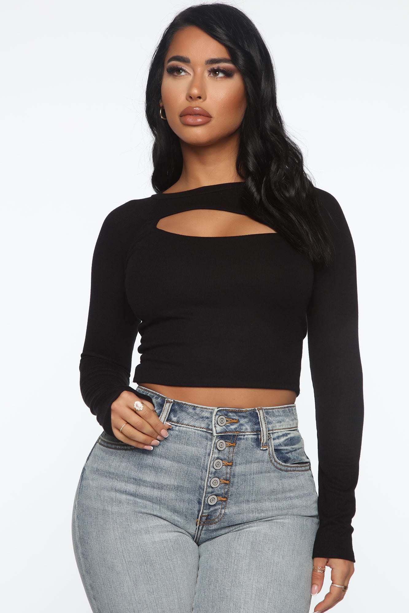 Urban Renewal Remade Heart Cut Out Ribbed Top