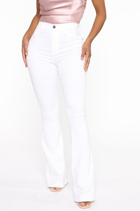 White Strapless Bustier Crop Top High Waist Flare Leg Pant 2 Piece Jumpsuit  NWT | eBay