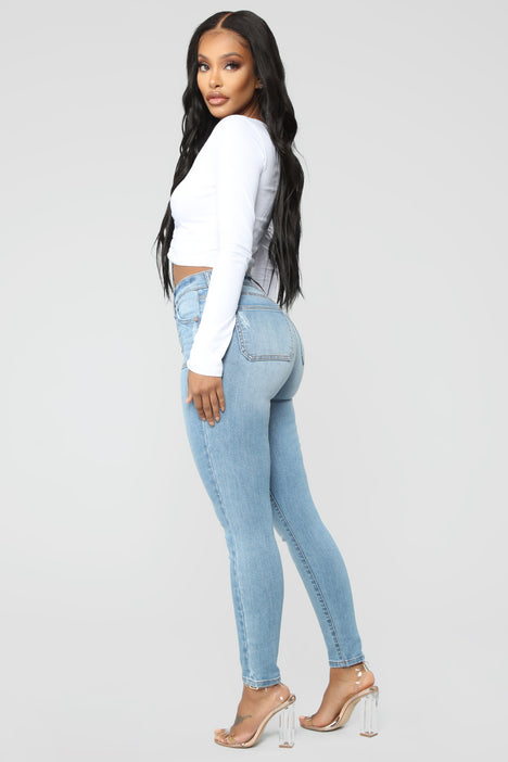 Classic High Waist Skinny Jeans - Light Blue Wash, Fashion Nova, Jeans