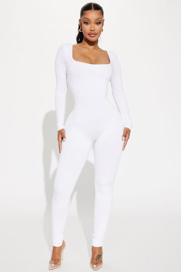 Vita Double Lined Jumpsuit - White, Fashion Nova, Jumpsuits