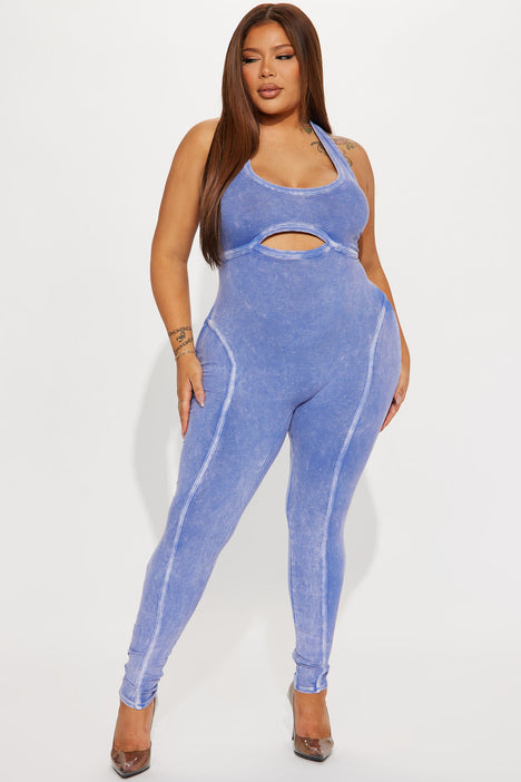  Women's Jumpsuit Rib Knit Tube Unitard Jumpsuit Jumpsuit  Decorall (Color : Dusty Blue, Size : X-Small) : Clothing, Shoes & Jewelry