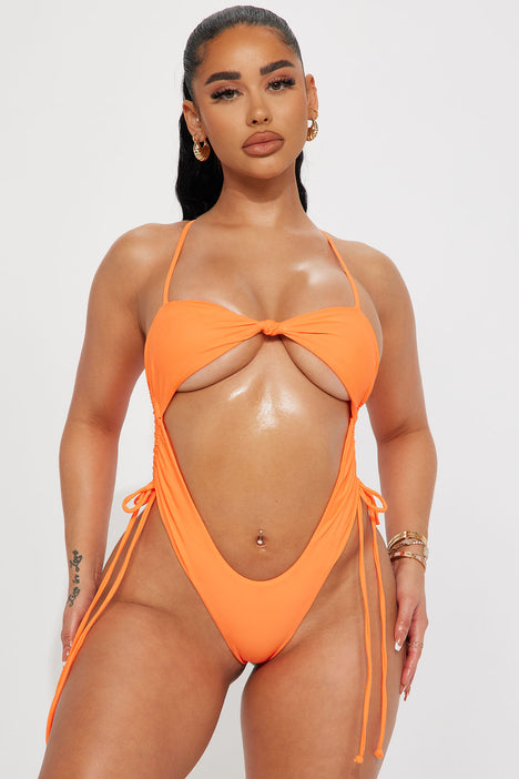 Orange Coral One Piece Swimsuit For Women SIDE By Goa Magic Fashion