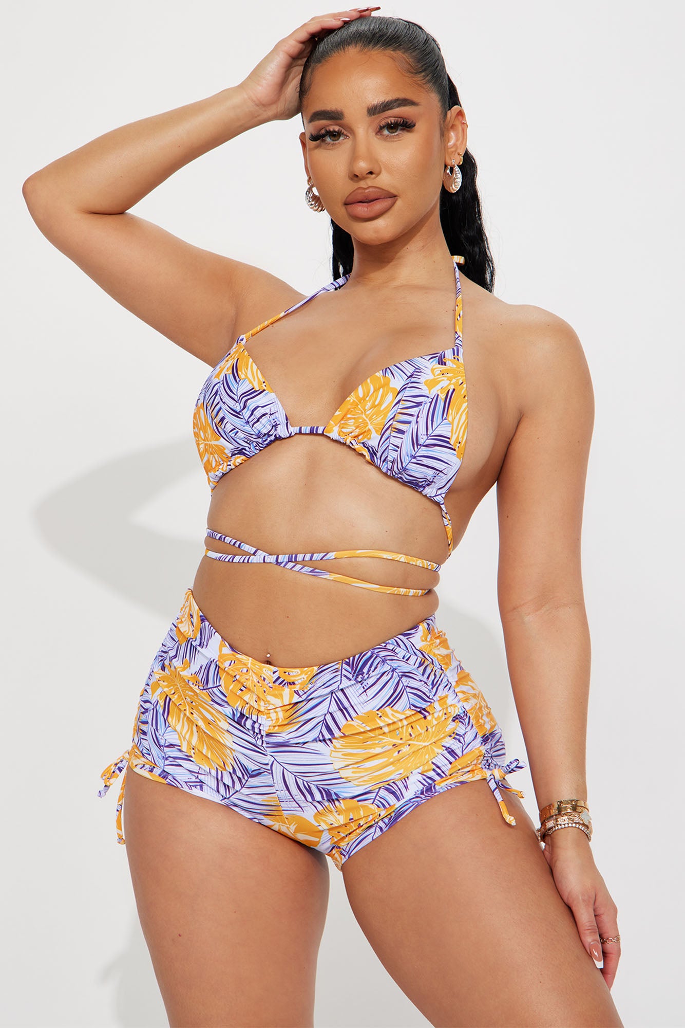 Tropical Days Ahead 2 Piece Bikini Set Yellow combo