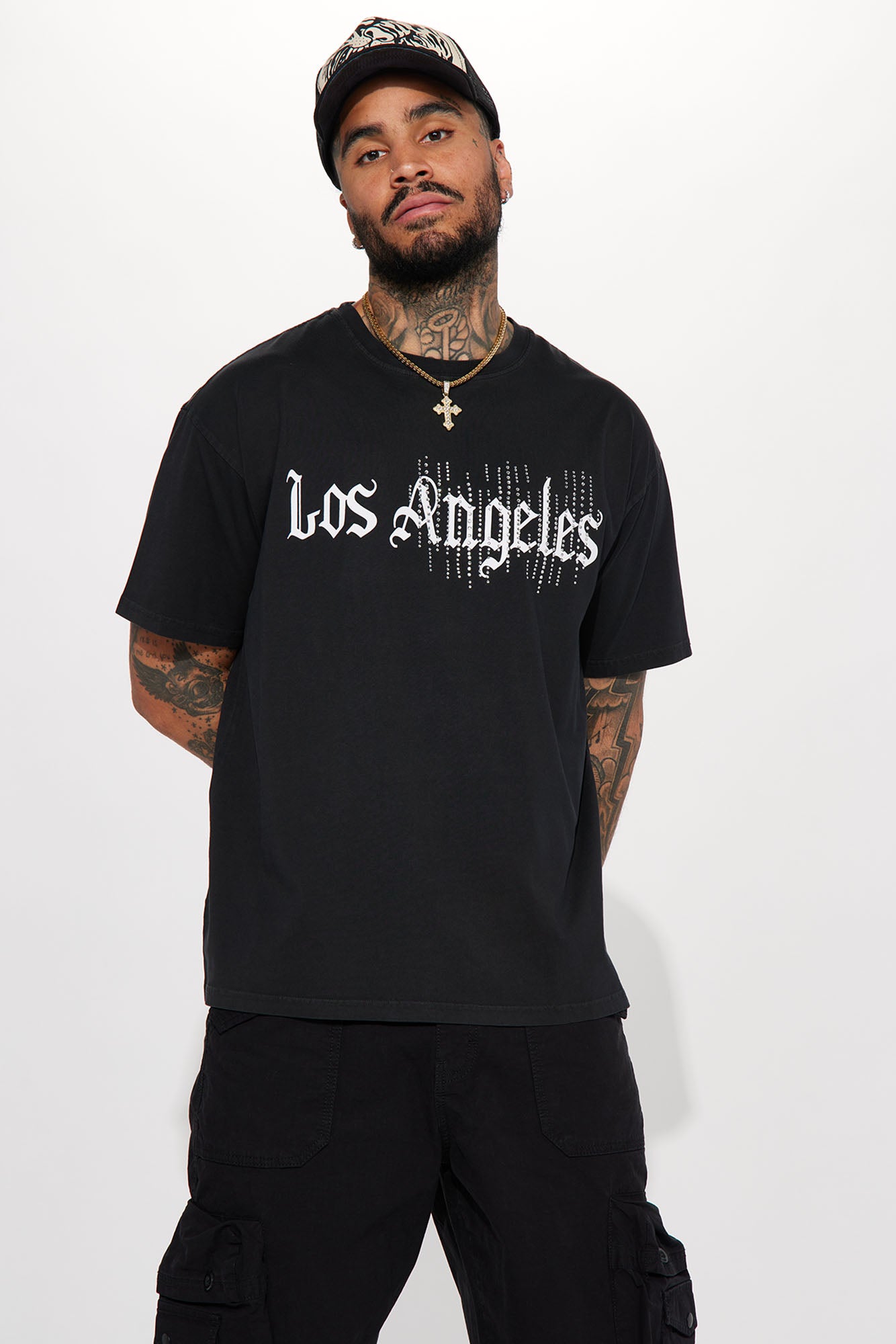 Los Angeles In The Field Short Sleeve Tee - Black, Fashion Nova, Mens  Graphic Tees